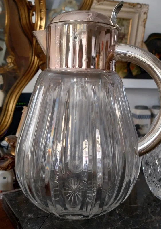 caraffa in cristallo per spremuta limonata con ghiaccio caraffa in cristallo per spremuta limonata con ghiaccio