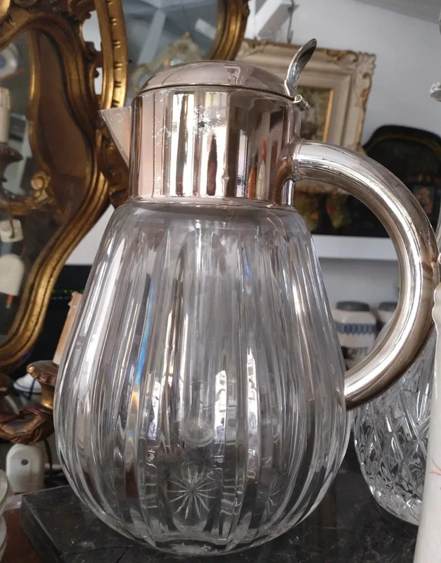 caraffa in cristallo per spremuta limonata con ghiaccio caraffa in cristallo per spremuta limonata con ghiaccio