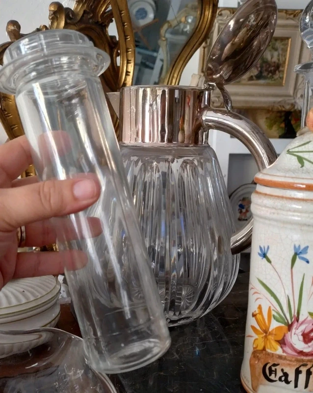 caraffa in cristallo per spremuta limonata con ghiaccio caraffa in cristallo per spremuta limonata con ghiaccio