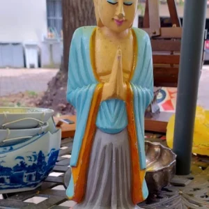 statua budda legno orientale antica