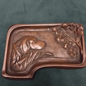 svuota tasche in bronzo cane da caccia