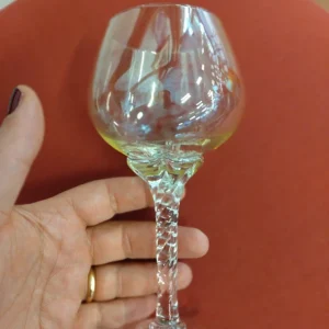 calice liquore vetro colorato gambo lavorato