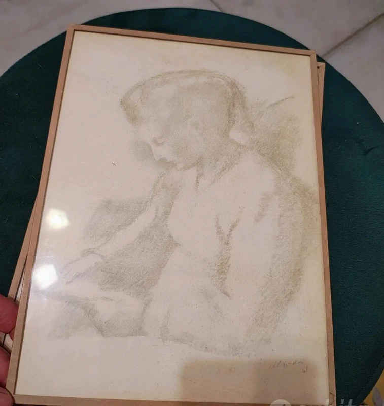 donna ragazza carboncino quadro su carta donna ragazza carboncino quadro su carta
