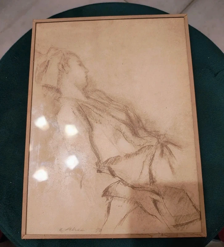 donna ragazza carboncino quadro su carta donna ragazza carboncino quadro su carta