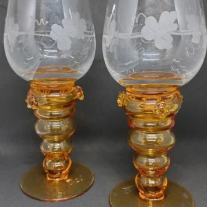 coppia bicchieri vino vintage theresienthal vetro roemer reno