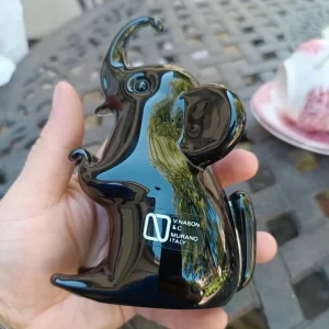 elefante vetro nero murano nason italy