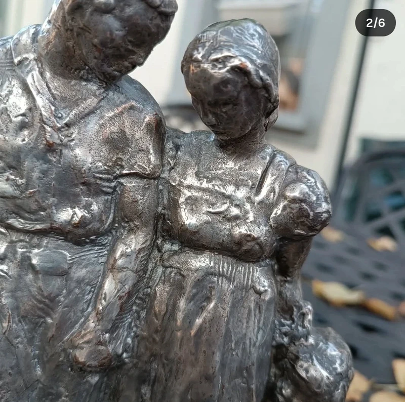 scultura ceramica argentata firma m. fabris italy scultura ceramica argentata firma m. fabris italy