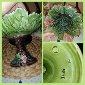 servizio 6 frutta con alzatina ceramica barbotine