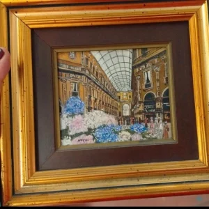 quadro olio su tela galleria vittorio emanuele milano italy
