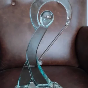 statua giocatore golf golfista in cristallo