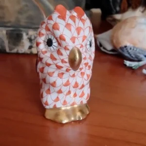herend mini gufo statuetta han painted
