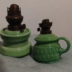 coppia lampada ad olio antica