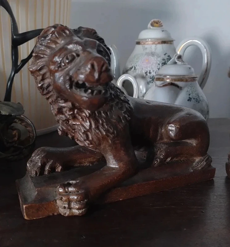 coppia leone leoni legno antico coppia leone leoni legno antico