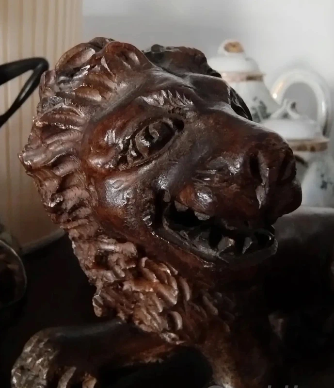 coppia leone leoni legno antico coppia leone leoni legno antico