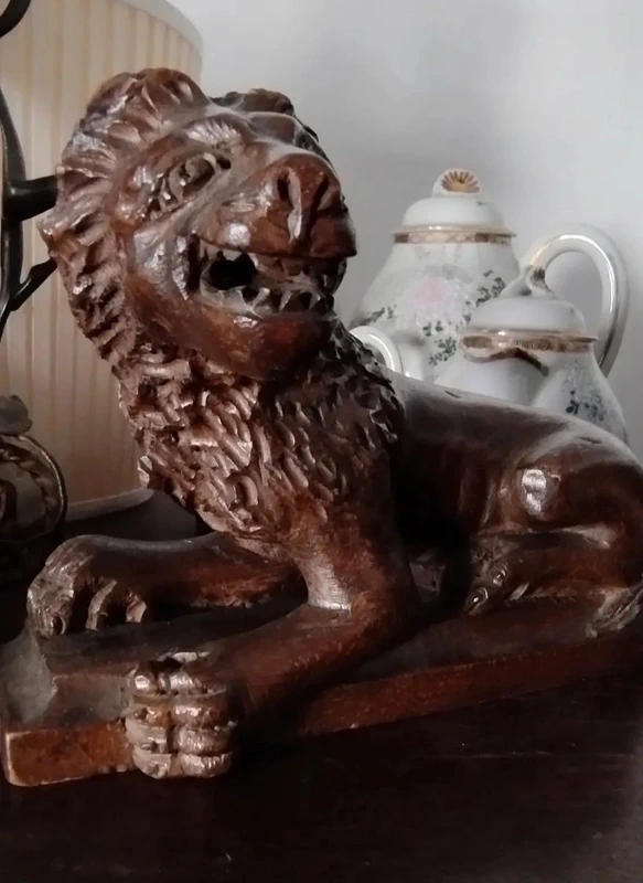 coppia leone leoni legno antico coppia leone leoni legno antico