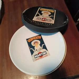 lotto 4 piatto con scatola originale martini vermouth