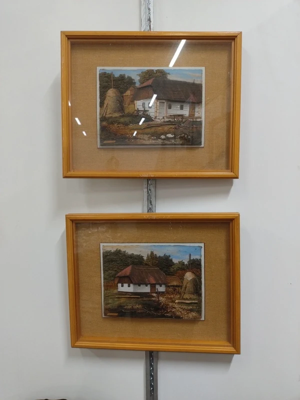 coppia quadro materico raffigurante casale casa campagna cottage rurale coppia quadro materico raffigurante casale casa campagna cottage rurale