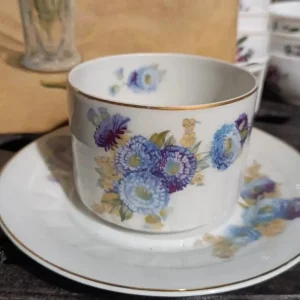 tazza thè ortensie viola epiag cecholovakia