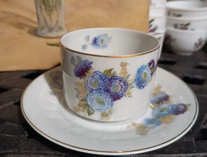tazza thè ortensie viola epiag cecholovakia tazza thè ortensie viola epiag cecholovakia