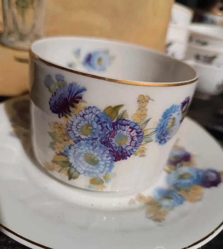 tazza thè ortensie viola epiag cecholovakia tazza thè ortensie viola epiag cecholovakia