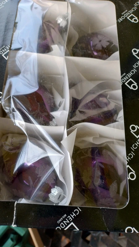 set 6 palle di natale vetro soffiato viola ichendorf milano set 6 palle di natale vetro soffiato viola ichendorf milano