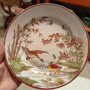 servizio 6 piatti fiori e anatre e acqua opaque de sarreguemines