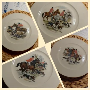 lotto di piatto n.4 caccia alla volpe bavaria germany anni 60