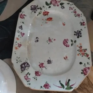 piatto vassoio porcellana cinese antico decoro fiori