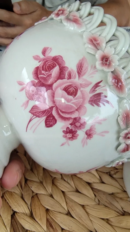 scatola porcellana decoro rose rosa scatola porcellana decoro rose rosa