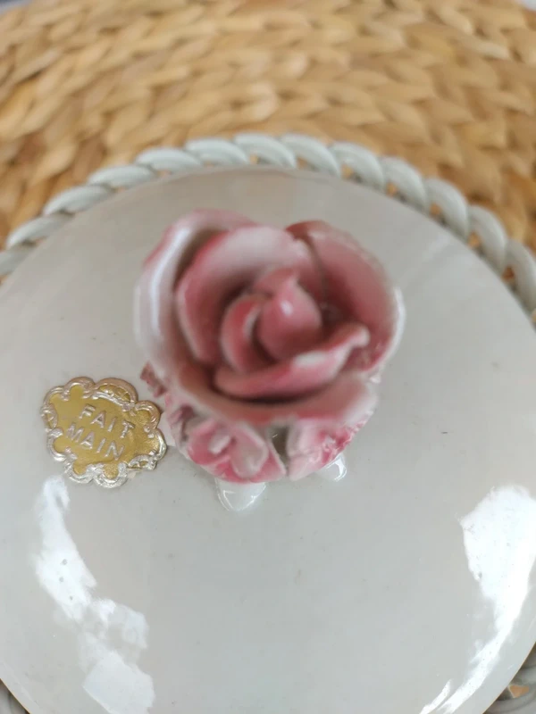 scatola porcellana decoro rose rosa scatola porcellana decoro rose rosa