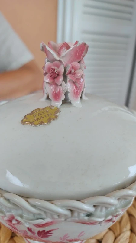 scatola porcellana decoro rose rosa scatola porcellana decoro rose rosa