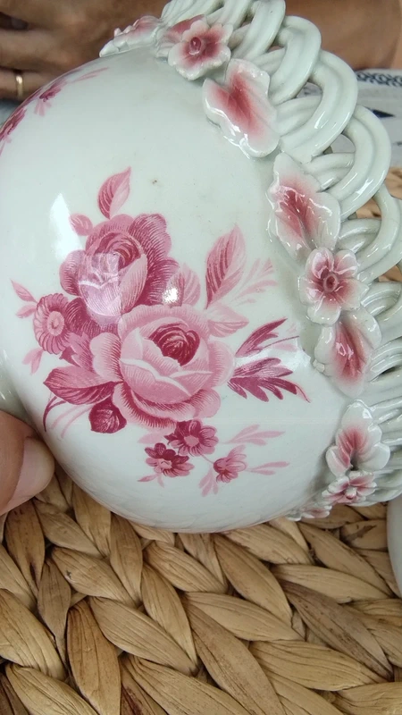 scatola porcellana decoro rose rosa scatola porcellana decoro rose rosa