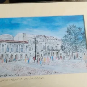 art collection watercolor acquarello milano teatro della scala di giuseppe carone