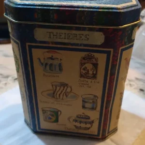 scatola latta decoro teiera vintage