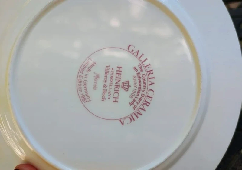 tazza da thè tè con doppio piattino villeroy&boch 1976 mese di marzo tazza da thè tè con doppio piattino villeroy&boch 1976 mese di marzo
