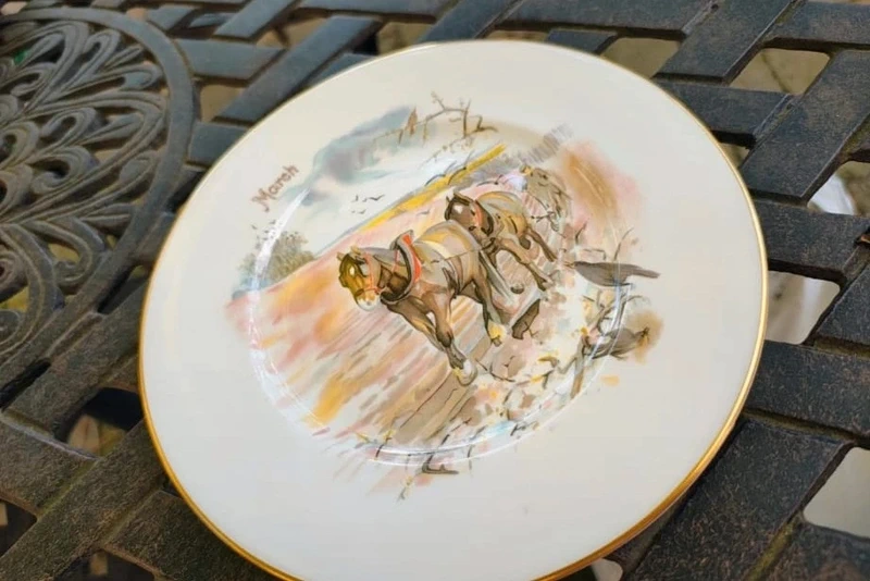 tazza da thè tè con doppio piattino villeroy&boch 1976 mese di marzo tazza da thè tè con doppio piattino villeroy&boch 1976 mese di marzo