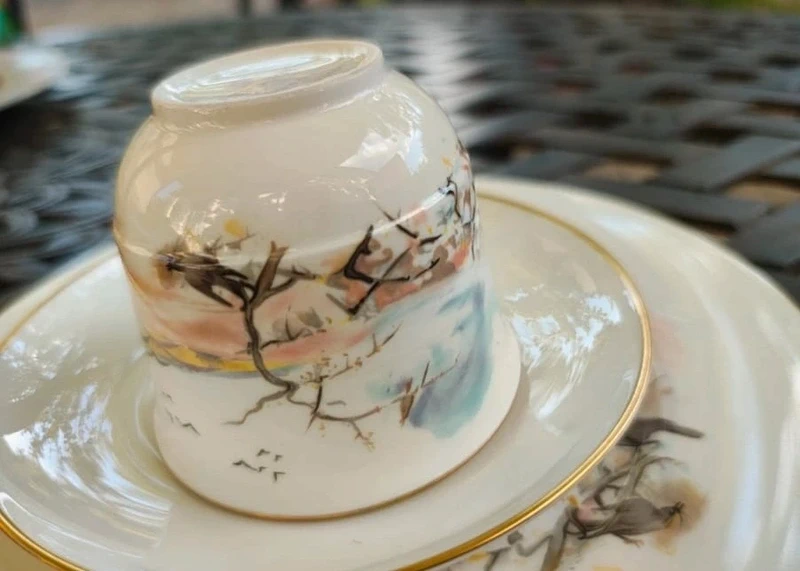 tazza da thè tè con doppio piattino villeroy&boch 1976 mese di marzo tazza da thè tè con doppio piattino villeroy&boch 1976 mese di marzo