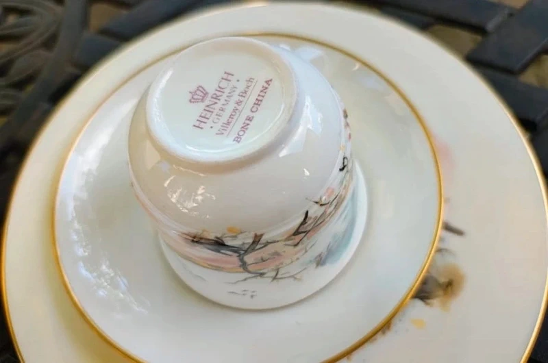 tazza da thè tè con doppio piattino villeroy&boch 1976 mese di marzo tazza da thè tè con doppio piattino villeroy&boch 1976 mese di marzo
