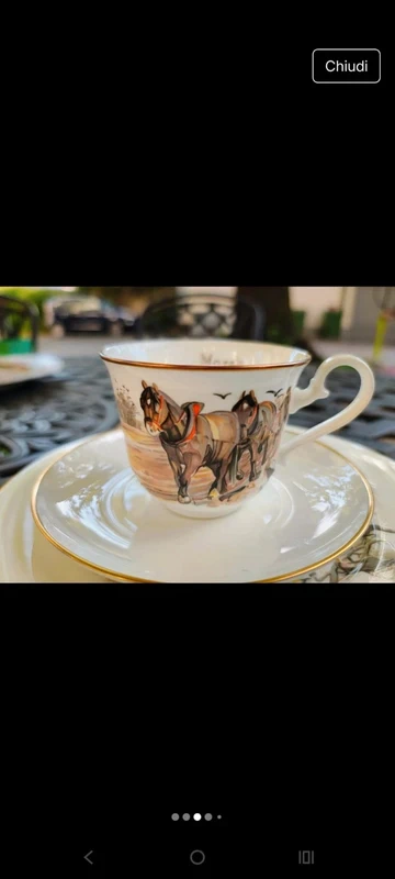tazza da thè tè con doppio piattino villeroy&boch 1976 mese di marzo tazza da thè tè con doppio piattino villeroy&boch 1976 mese di marzo