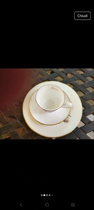 tazza da thè tè con doppio piattino villeroy&boch 1976 mese di marzo tazza da thè tè con doppio piattino villeroy&boch 1976 mese di marzo