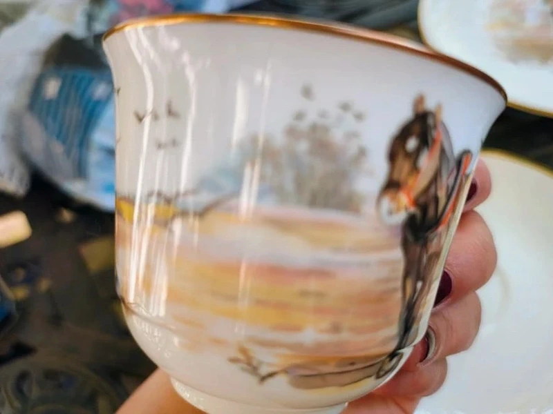 tazza da thè tè con doppio piattino villeroy&boch 1976 mese di marzo tazza da thè tè con doppio piattino villeroy&boch 1976 mese di marzo