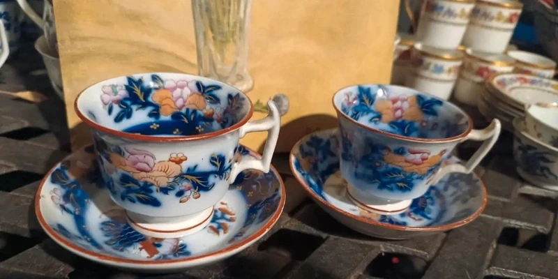 coppia tazza con piattino john ridgwaus imari england coppia tazza con piattino john ridgwaus imari england
