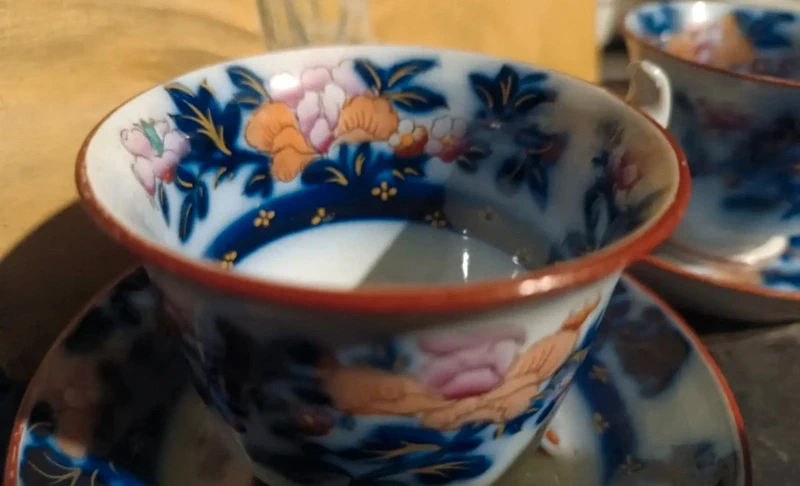 coppia tazza con piattino john ridgwaus imari england coppia tazza con piattino john ridgwaus imari england