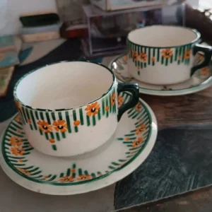 coppia tazza thè dipinta mano la vittoria mondovì italia