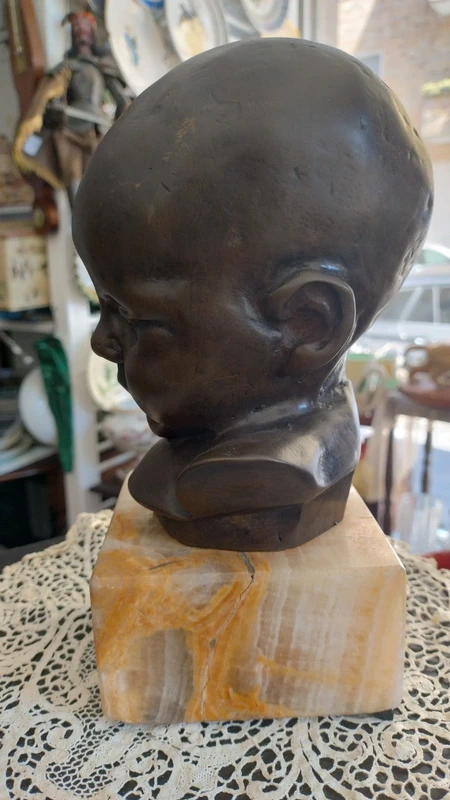 bronzo testa bambino neonato bronzo testa bambino neonato