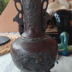 antico vaso bronzo meiji japan