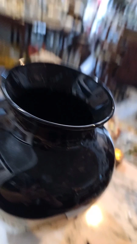 vaso vetro nero murano con macchie bianco e oro vaso vetro nero murano con macchie bianco e oro