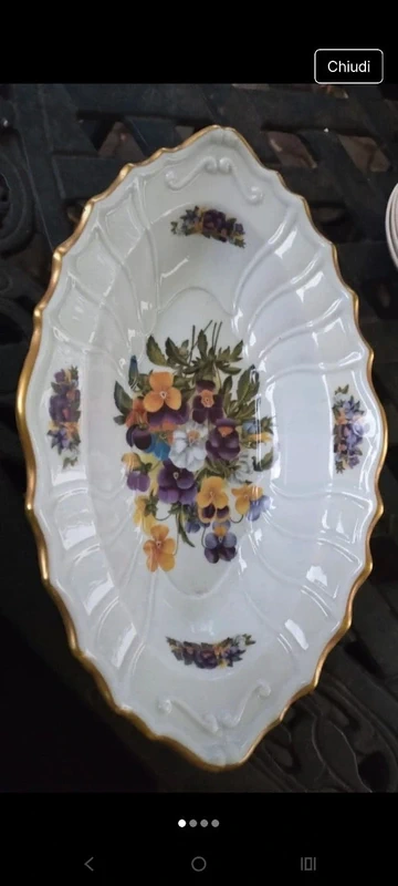 ciotola vassoio limoges france decoro viole del pensiero ciotola vassoio limoges france decoro viole del pensiero