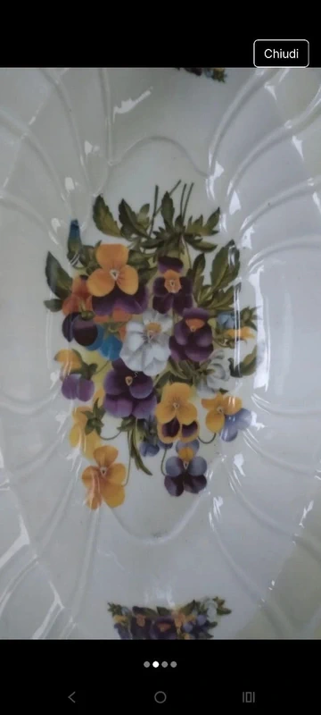 ciotola vassoio limoges france decoro viole del pensiero ciotola vassoio limoges france decoro viole del pensiero