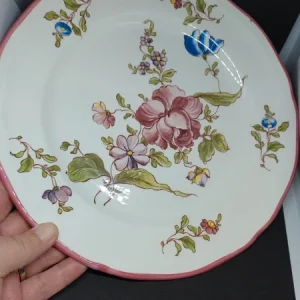 coppia piatto vintage floreale ceramica quadrifoglio italy